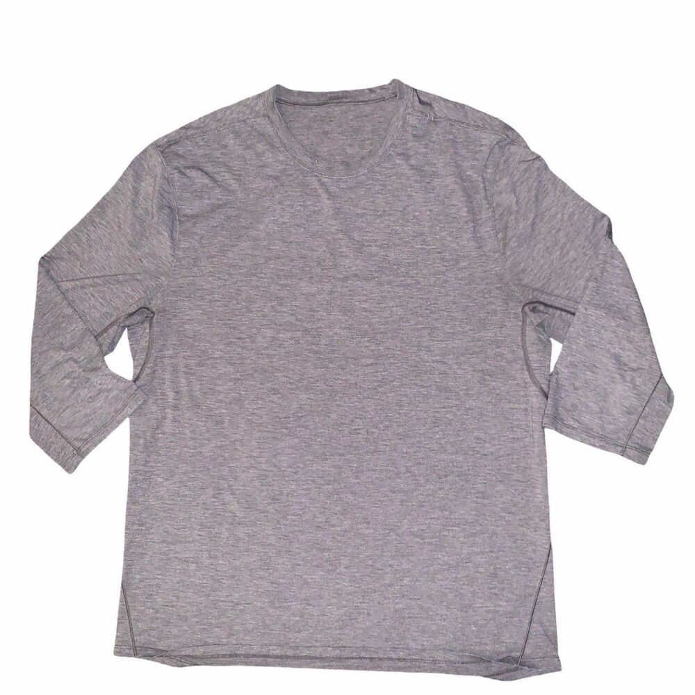 Lululemon Somatic Half Sleeve Mens Shirt Gray Athleisure Performance Top Size M